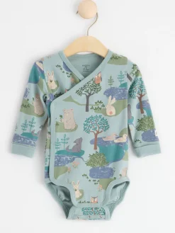 Bodies>Lindex Omlottbody Med Skogsdjur Light Dusty Aqua
