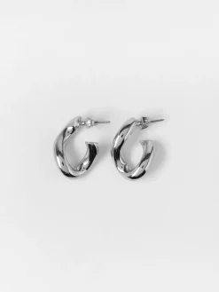 Accessoarer>Lindex Oregelbundet Formade Creolorhangen Silver