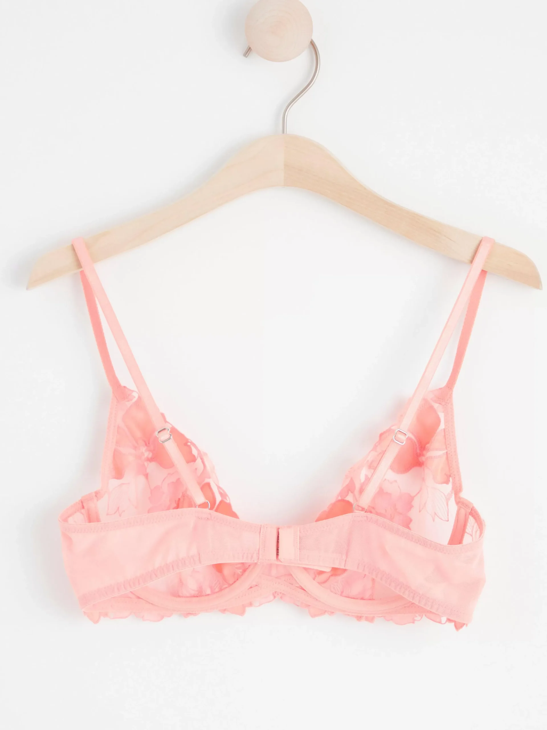Bh>Lindex Ovadderad Bh I Mesh Med Spetsdetaljer Light Dusty Coral