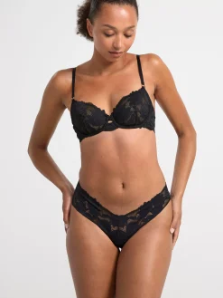 Bh>Lindex Ovadderad Bh Med Mesh Och Spets Black