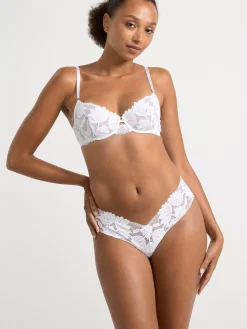 Bh>Lindex Ovadderad Bh Med Mesh Och Spets White