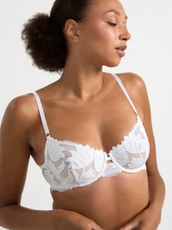 Bh>Lindex Ovadderad Bh Med Mesh Och Spets White