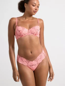 Bh>Lindex Ovadderad Bh Med Mesh Och Spets Pink