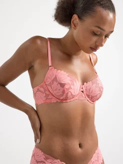Bh>Lindex Ovadderad Bh Med Mesh Och Spets Pink