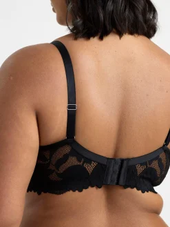 Bh>Lindex Ovadderad Bh Med Nat Och Spets Black