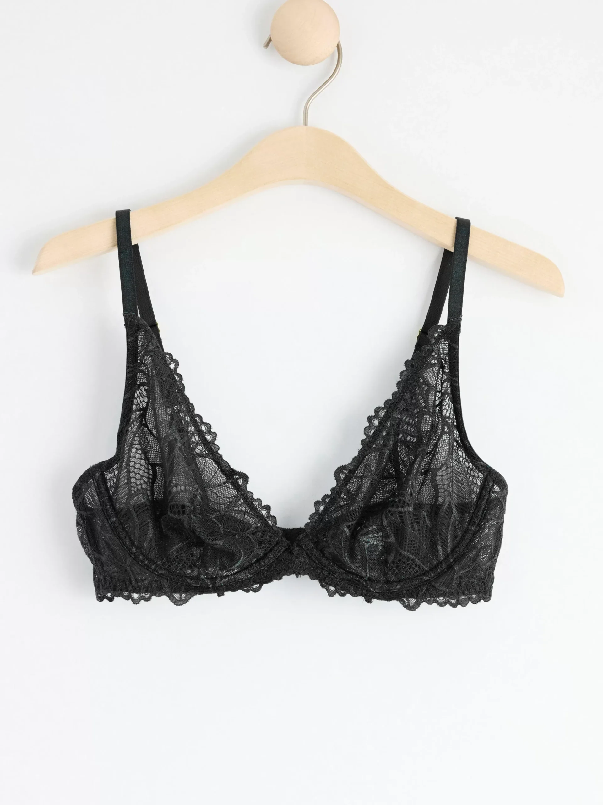 Bh>Lindex Ovadderad Bh Med Spets Black