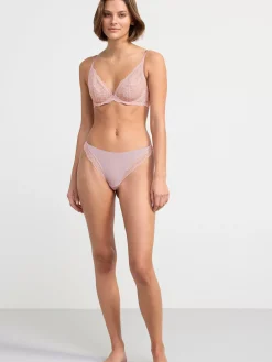 Bh>Lindex Ovadderad Bh Med Spets Light Dusty Pink