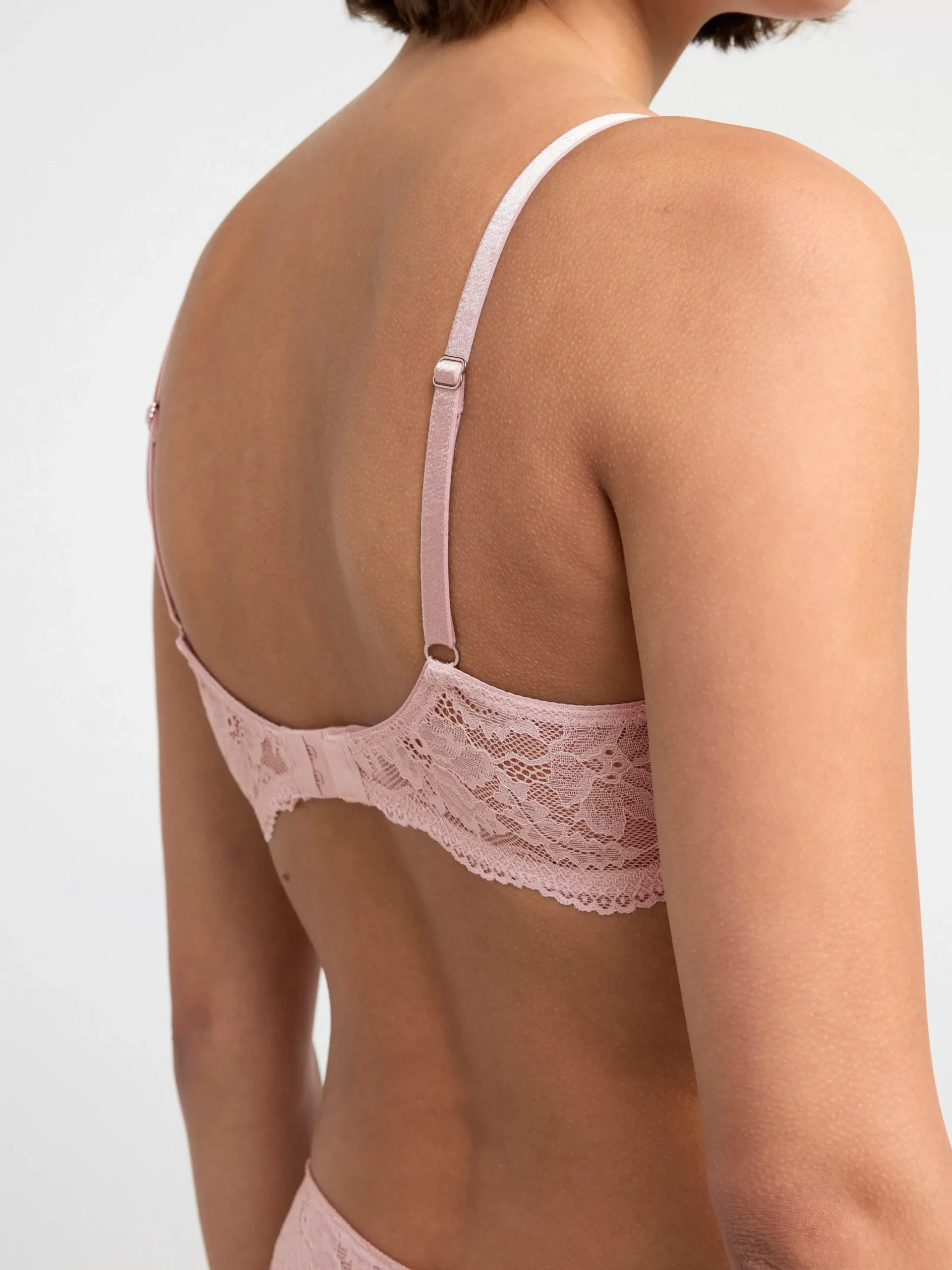 Bh>Lindex Ovadderad Bh Med Spets Light Dusty Pink