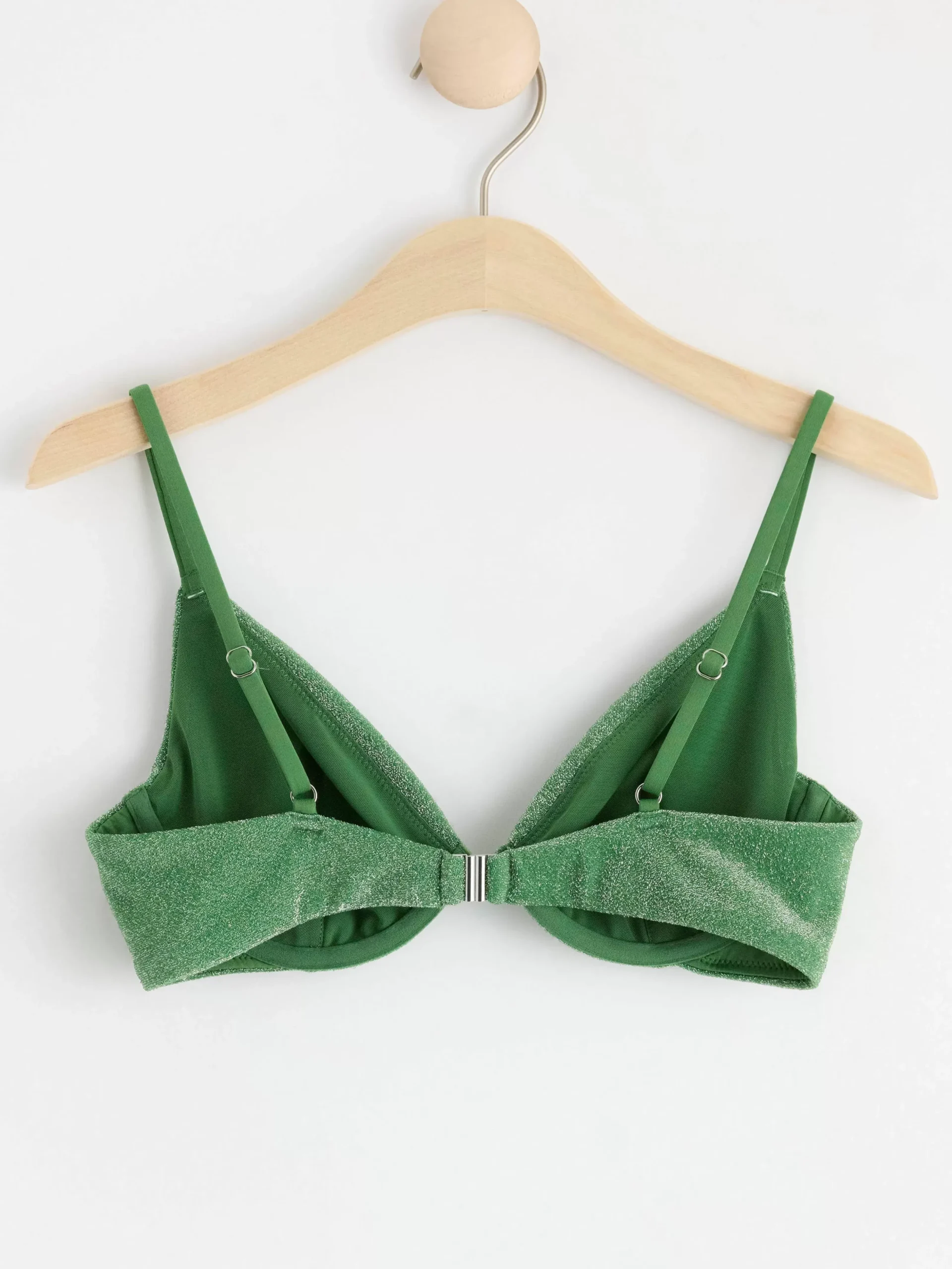Badkläder>Lindex Ovadderad Bikini-Bh I Lurex Dark Green