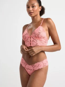 Bh>Lindex Ovadderad Bralette Med Spets Pink
