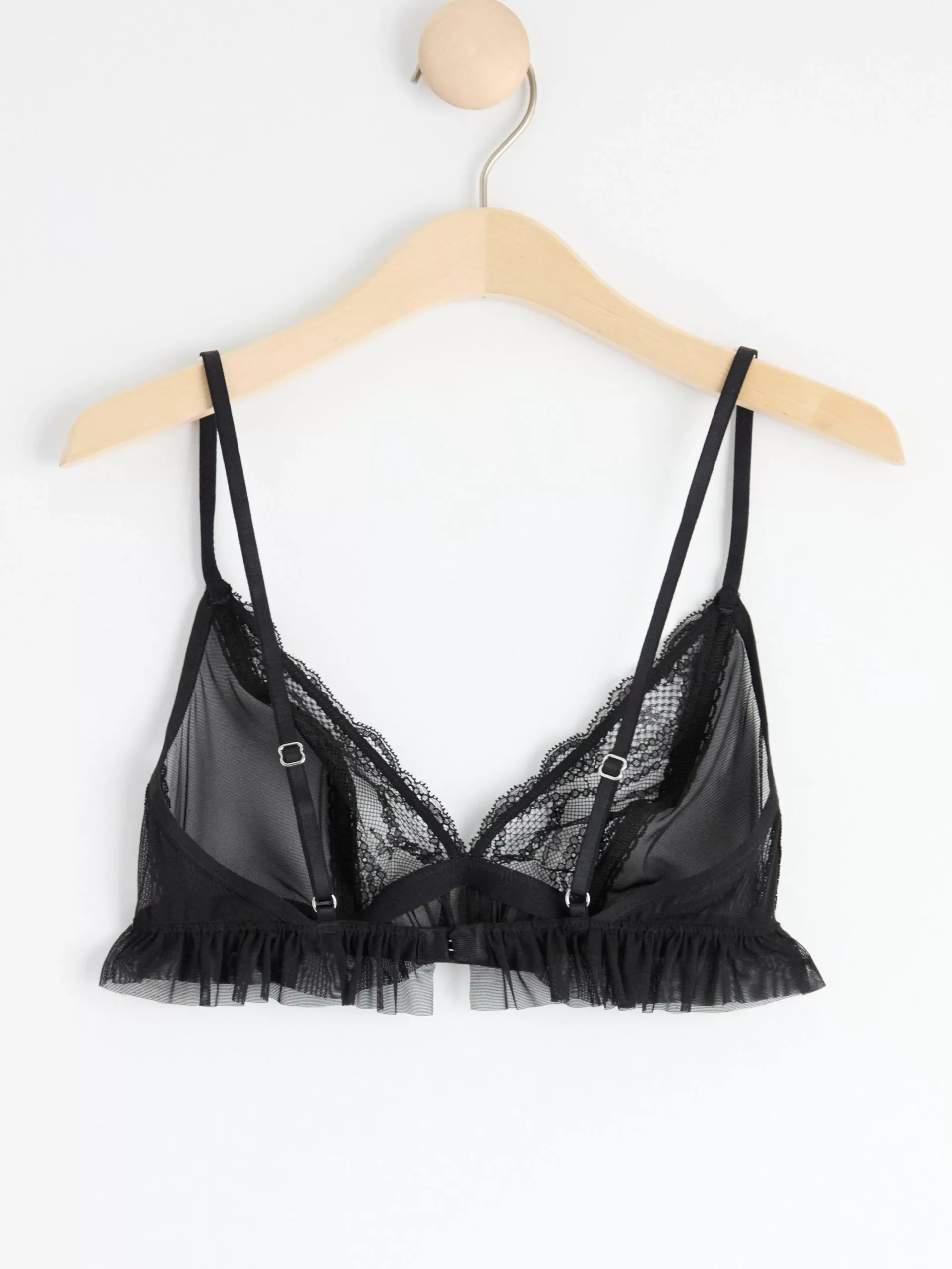 Bh>Lindex Ovadderad Bralette Med Spets Black