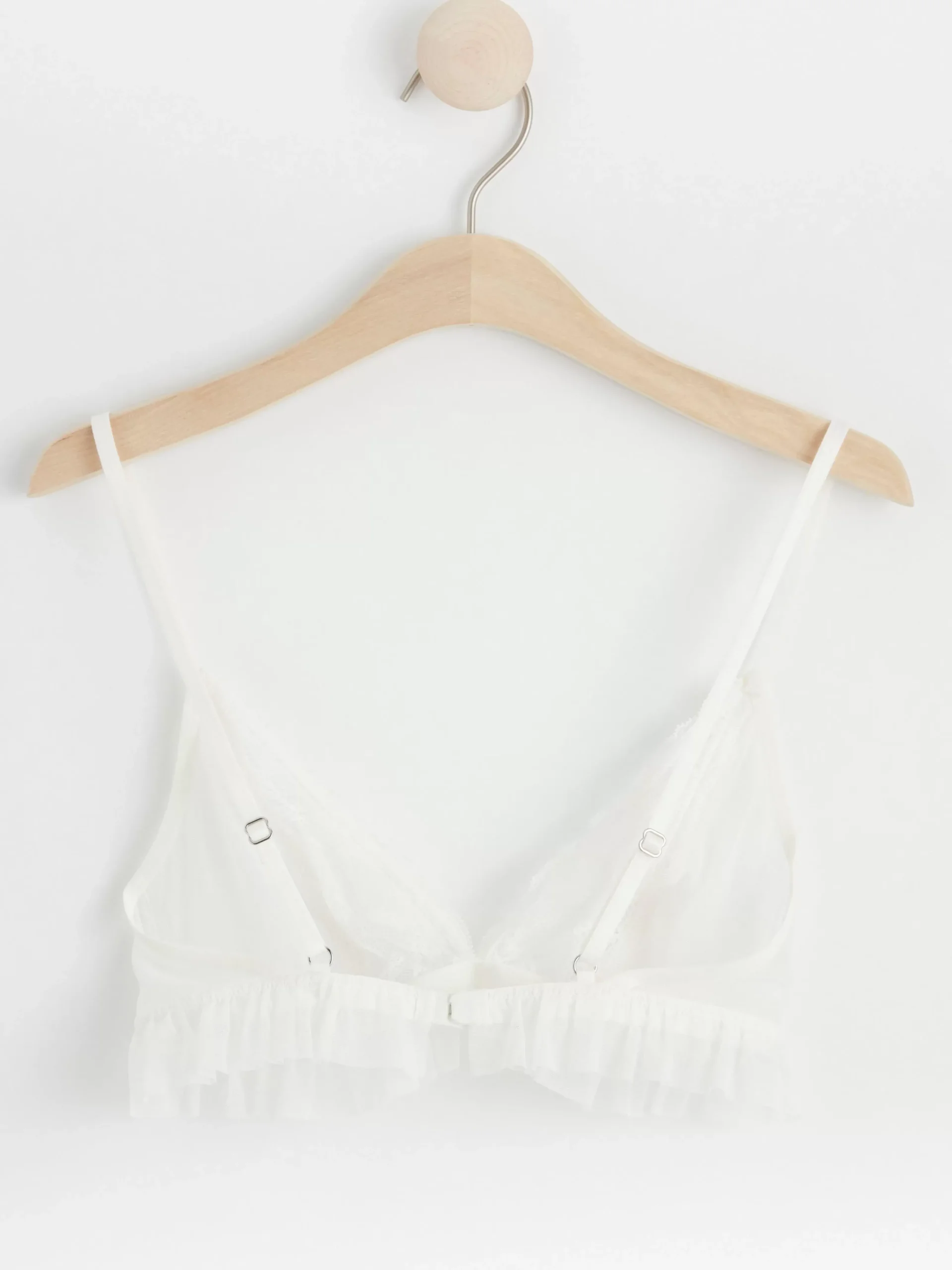 Bh>Lindex Ovadderad Bralette Med Spets Light White