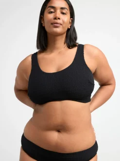Badkläder>Lindex Ovadderad Full Cup-Bikinitopp Med Krinklad Struktur Black