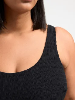 Badkläder>Lindex Ovadderad Full Cup-Bikinitopp Med Krinklad Struktur Black