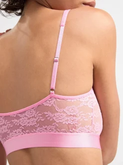 Bh>Lindex Ovadderad Topp I Spets Light Pink