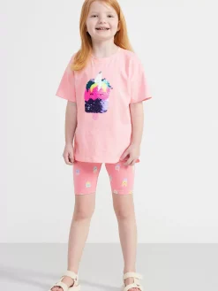 Toppar & T-Shirts>Lindex Oversized T-Shirt Med Vandbara Paljetter Light Pink