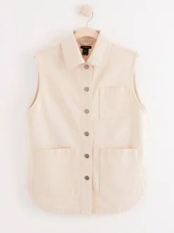 Västar>Lindex Oversized Vast I Twill Antique White