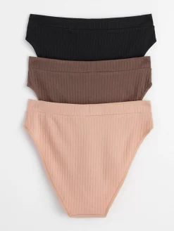 Trosor>Lindex 3-Pack Bikini Trosa High Waist Dark Dusty Brown