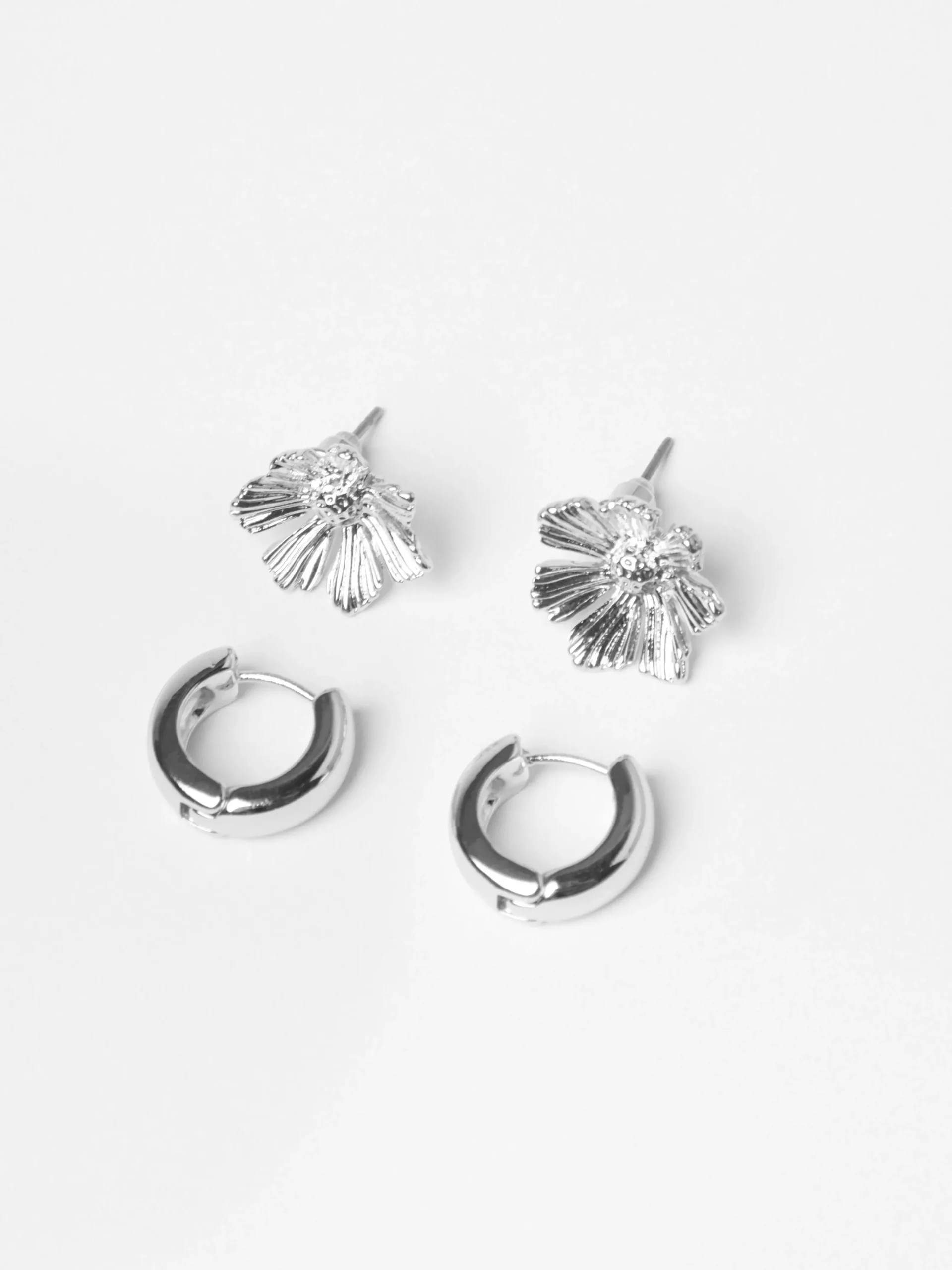 Accessoarer>Lindex 2-Pack Blom- Och Creolorhangen Silver