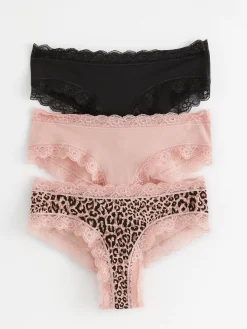 Trosor>Lindex 3-Pack Brazilian Trosa Regular Waist Dusty Pink