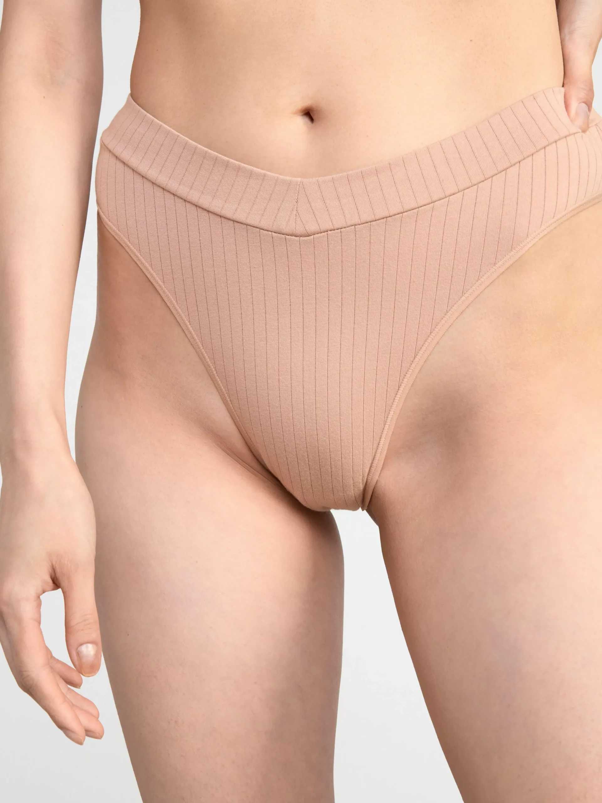 Trosor>Lindex 3-Pack Brazilian Trosor Midi Waist Dark Dusty Brown