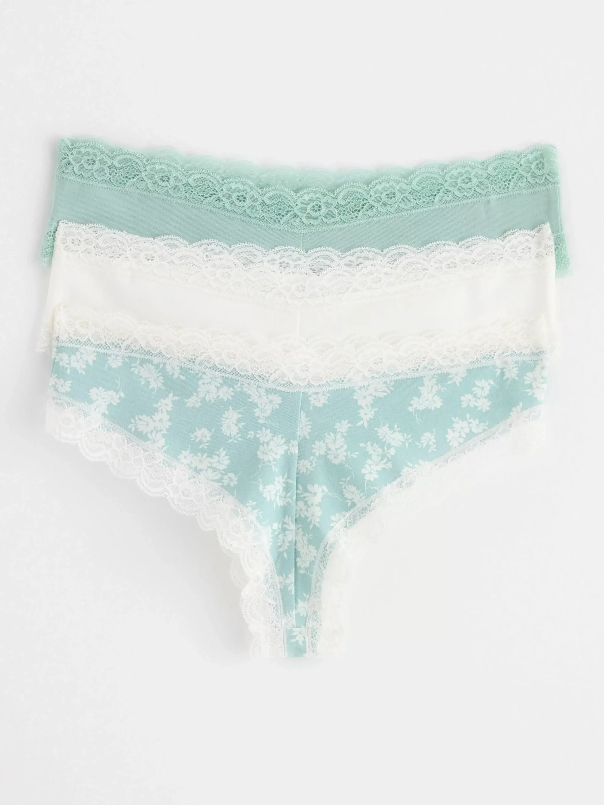 Trosor>Lindex 3-Pack Brazilian Trosor Regular Waist Light Dusty Turquoise