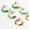 Accessoarer>Lindex 3-Pack Creolorhangen Green