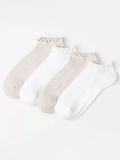 Strumpor>Lindex 4-Pack Footies White