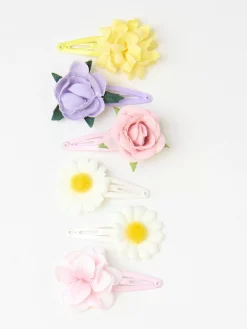 Accessoarer>Lindex 6-Pack Harspannen Med Blommor White