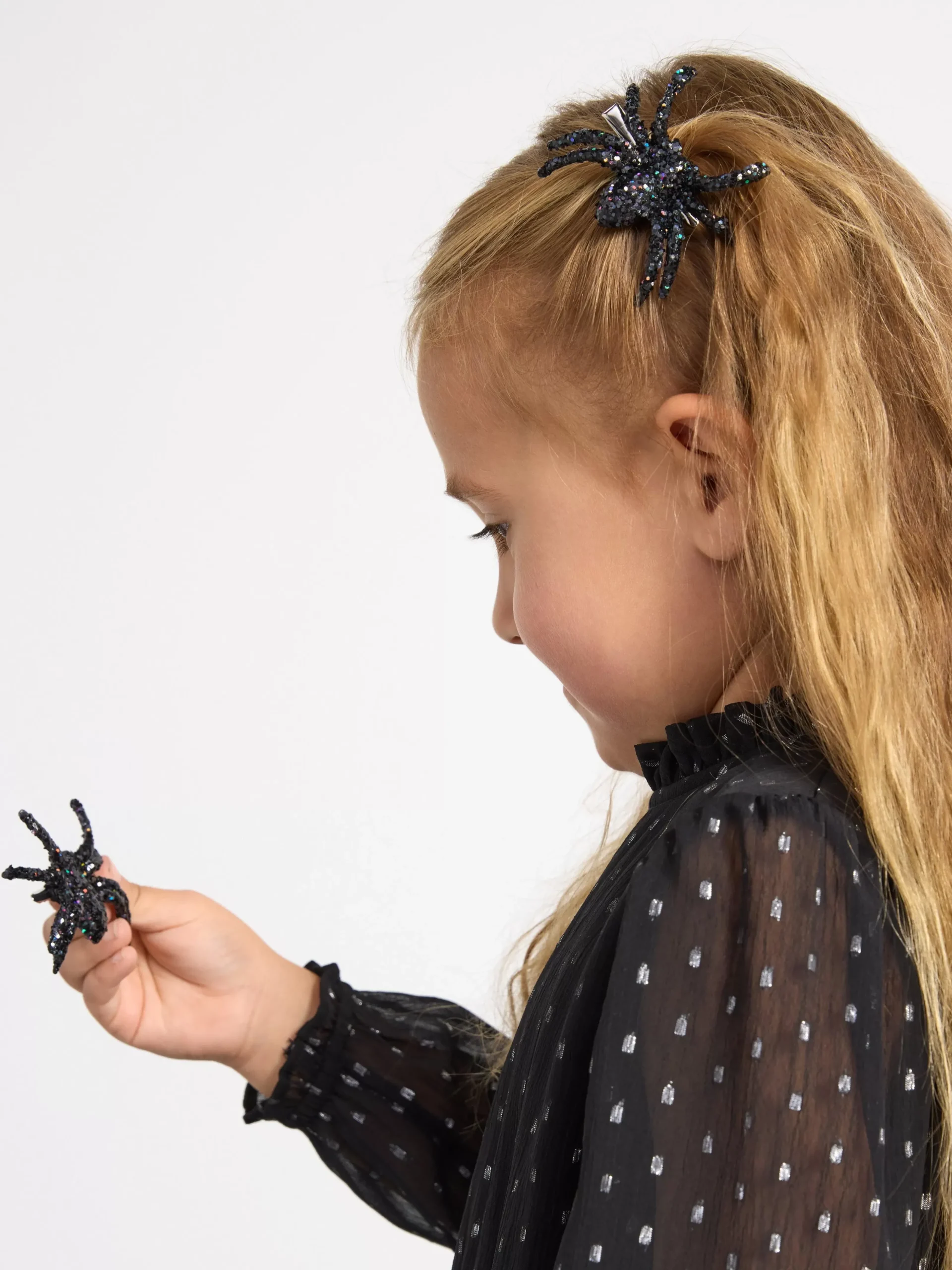 Accessoarer>Lindex 2-Pack Harspannen Med Glitterspindlar Black
