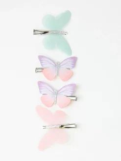 Accessoarer>Lindex 4-Pack Metallharspannen Med Fjarilar Light Pink