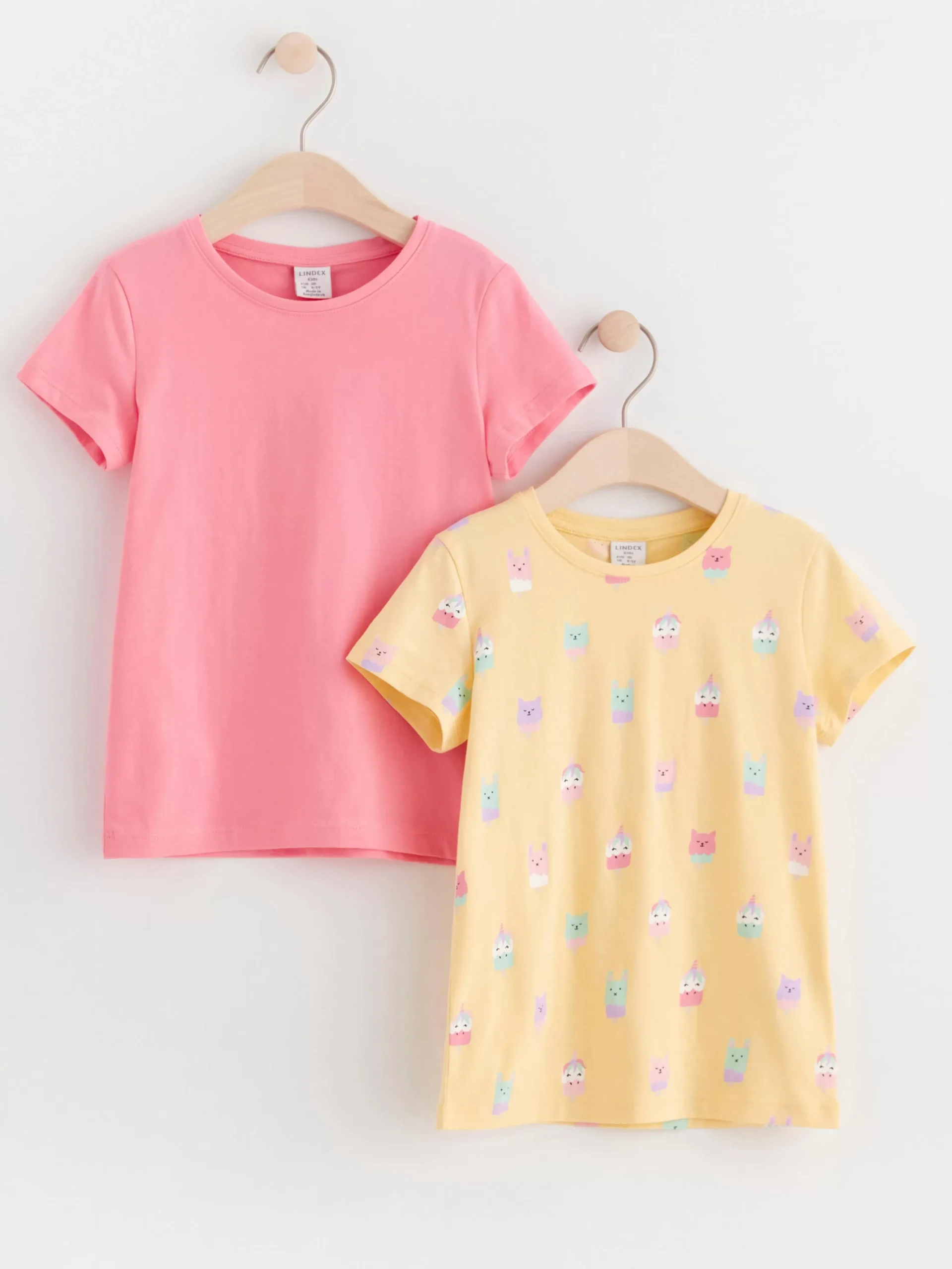 Toppar & T-Shirts>Lindex 2-Pack Monstrade T-Shirts Light Yellow