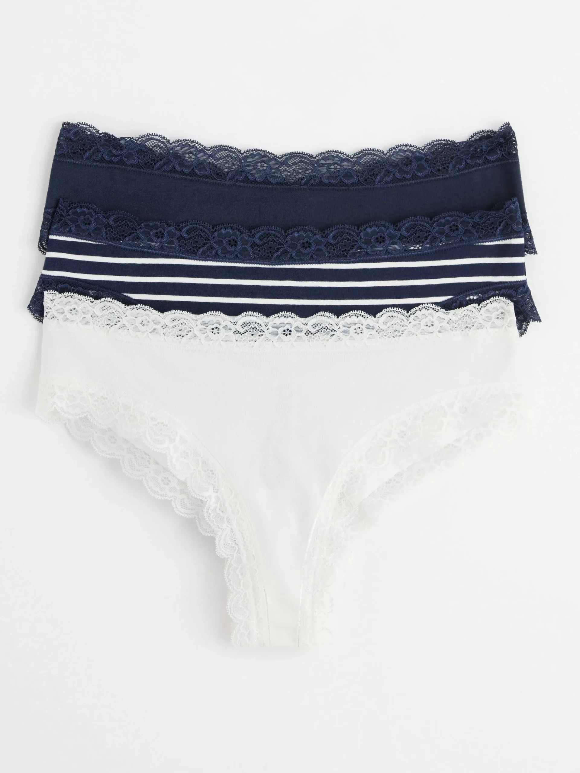 Trosor>Lindex 3-Pack Regular Waist Trosor Med Spets Navy