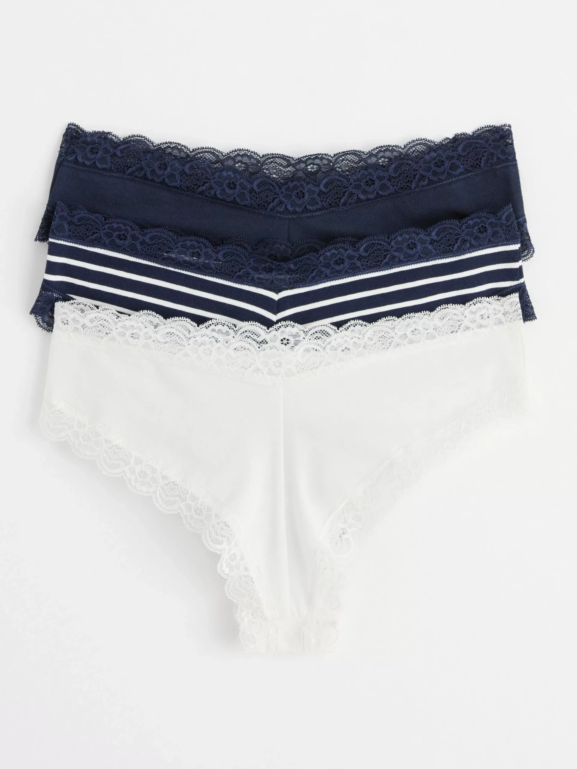 Trosor>Lindex 3-Pack Regular Waist Trosor Med Spets Navy