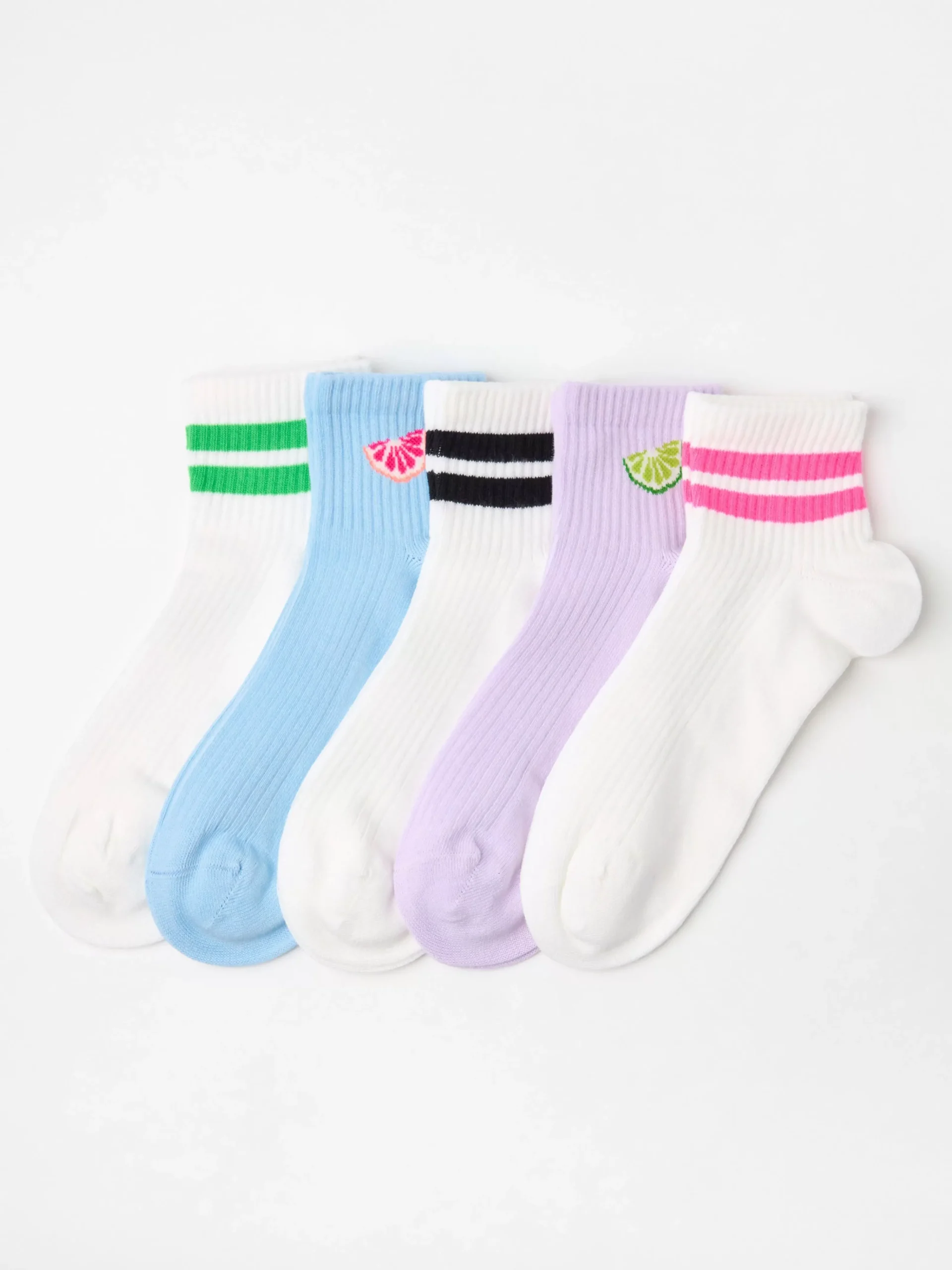 Underkläder>Lindex 5-Pack Ribbade Footies Light Blue