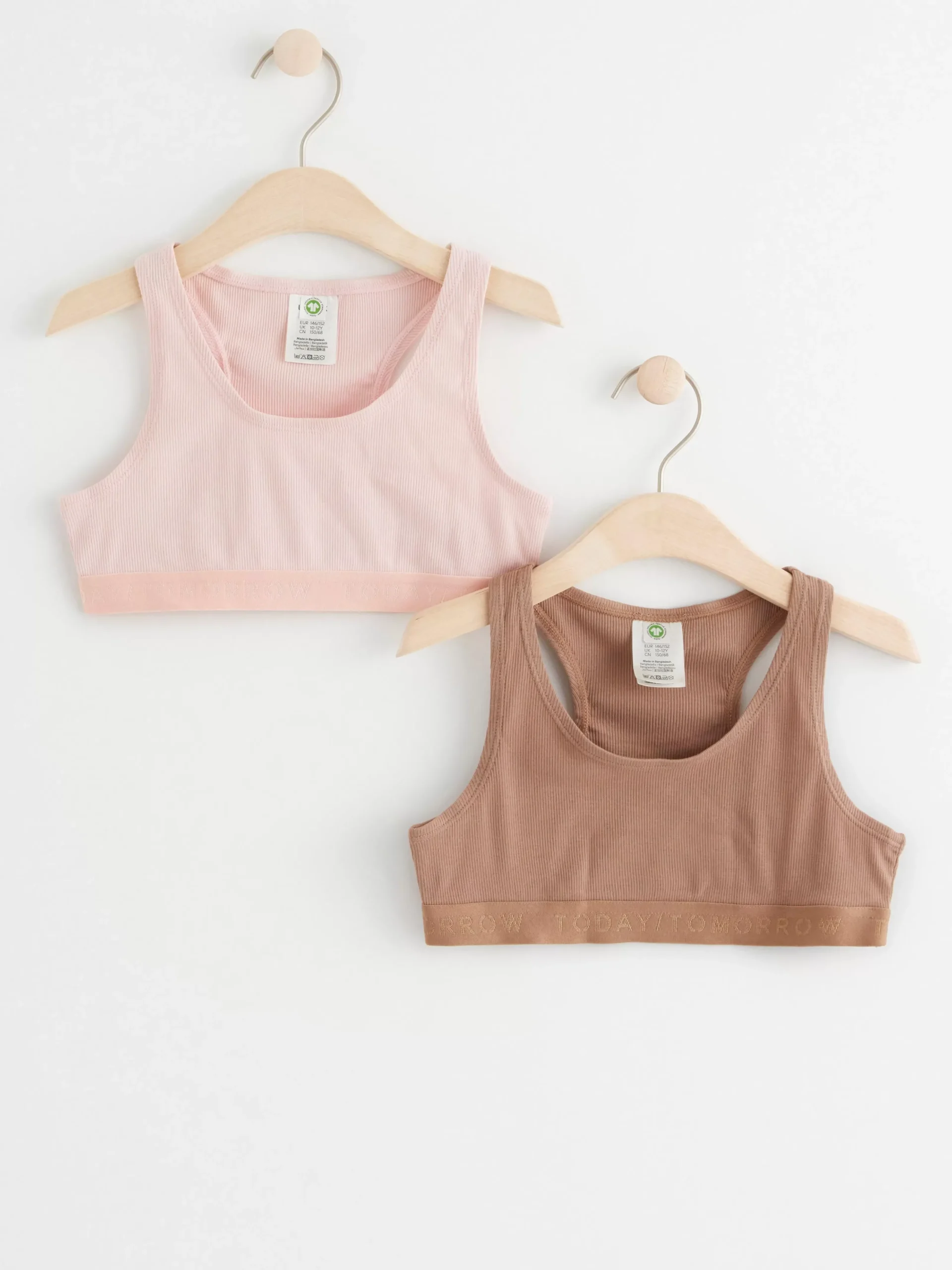 Toppar & T-Shirts>Lindex 2-Pack Ribbade Korta Toppar Light Dusty Pink