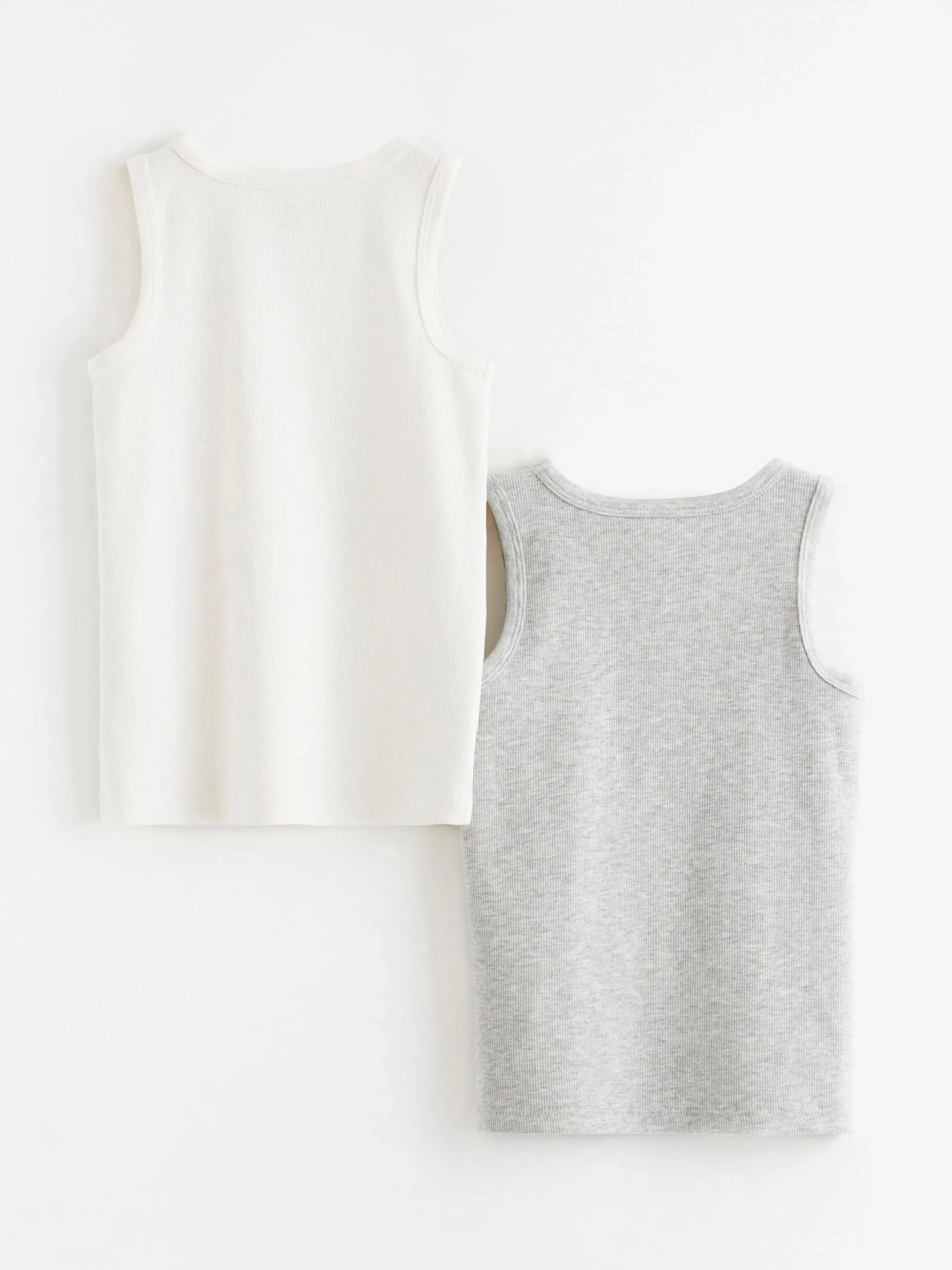 Toppar & T-Shirts>Lindex 2-Pack Ribbade Linnen Light Dusty White