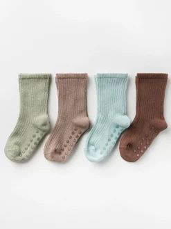 Strumpor & Strumpbyxor>Lindex 4-Pack Ribbade Strumpor Brown