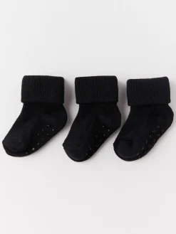 Strumpor & Strumpbyxor>Lindex 3-Pack Ribbade Strumpor Off Black