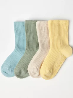 Strumpor & Strumpbyxor>Lindex 4-Pack Ribbade Strumpor Light Dusty Yellow