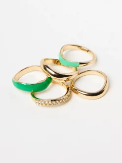 Accessoarer>Lindex 5-Pack Ringar Green