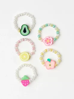 Accessoarer>Lindex 5-Pack Ringar Med Fruktmotiv White