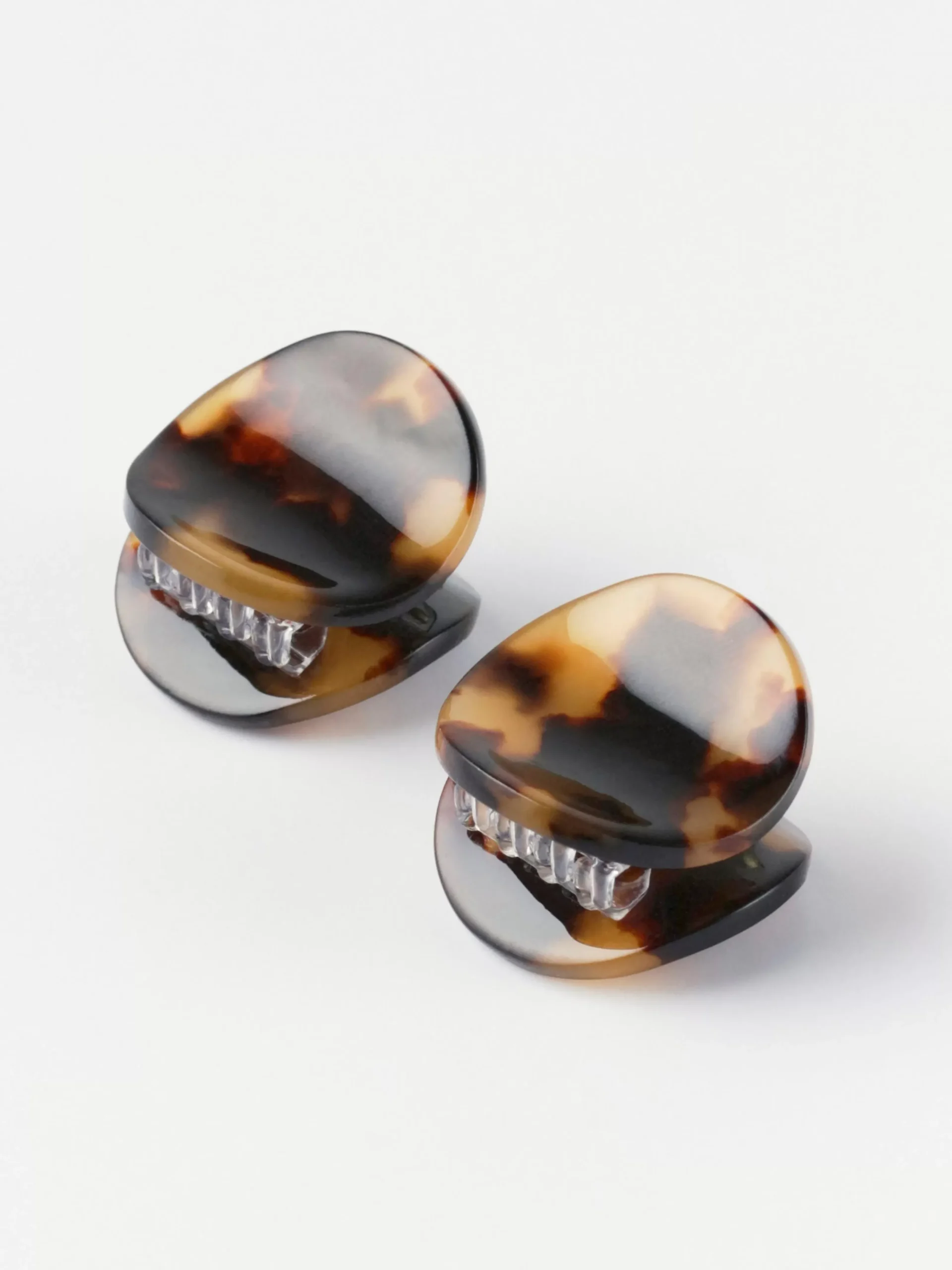 Accessoarer>Lindex 2-Pack Runda Harklammor Dark Brown