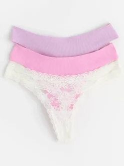 Trosor>Lindex 3-Pack Stringtrosa Low Light Pink
