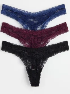 Trosor>Lindex 3-Pack Stringtrosa Low Dark Blue