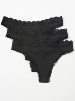 Trosor>Lindex 3-Pack Stringtrosa Regular Black
