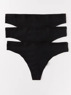 Trosor>Lindex 3-Pack Stringtrosa Regular Black