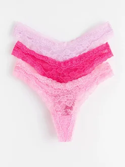 Trosor>Lindex 3-Pack Stringtrosor Low Waist Med Spets Light Pink