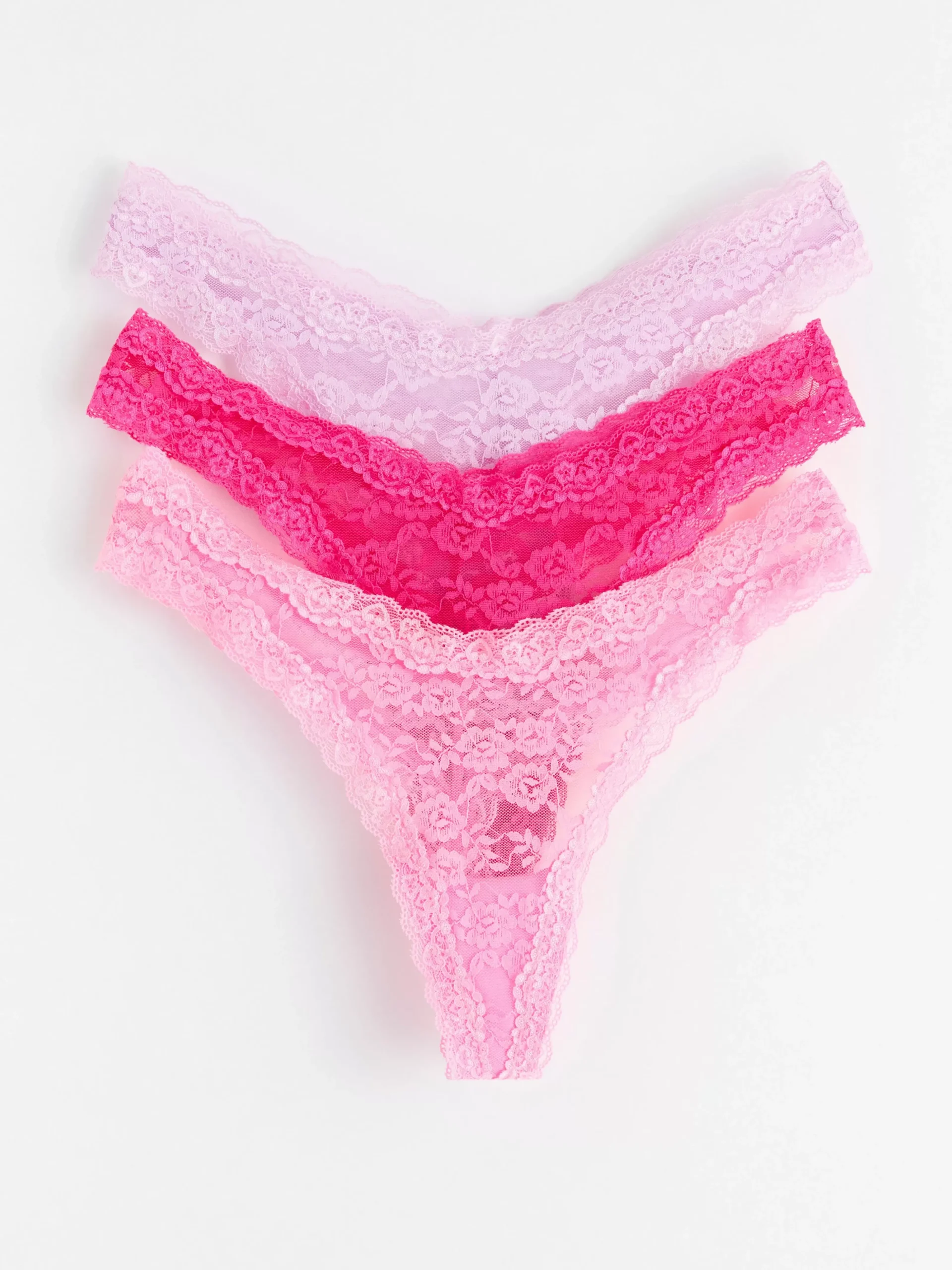 Trosor>Lindex 3-Pack Stringtrosor Low Waist Med Spets Light Pink