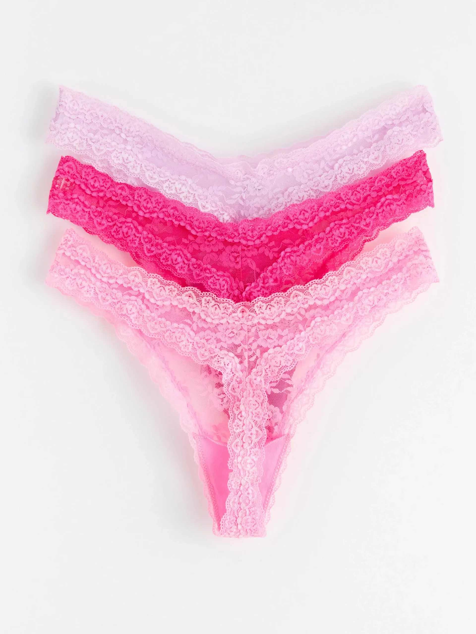 Trosor>Lindex 3-Pack Stringtrosor Low Waist Med Spets Light Pink
